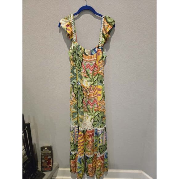 FARM Rio Women's Tropical Jungle Maxi Dress Multicolor Sleeveless Size GG or XL - Picture 1 of 11